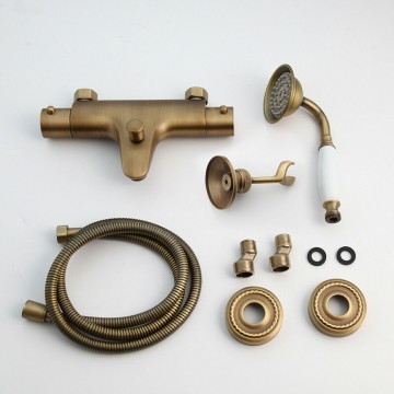 Complete set bronzen thermostatische badkraan