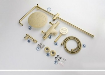 Complete set geborsteld gouden douche