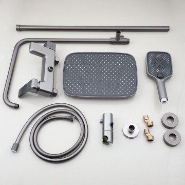 Complete set gun metal doucheset regendouche