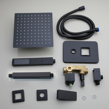 Complete set zwarte inbouw douche