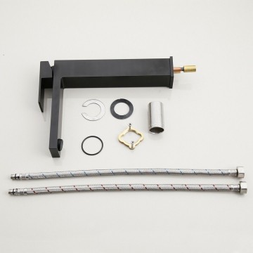 Complete set zwarte wastafelkraan 0