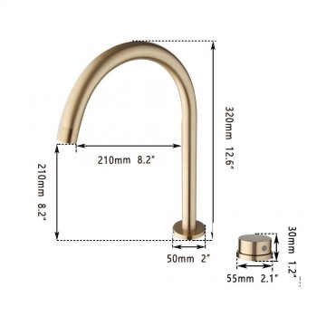 Details 2 delige wastafelkraan geborsteld goud