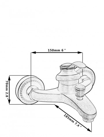 Details badkraan bronzen uitvoering