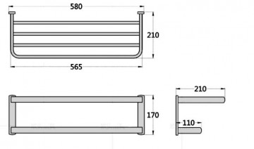 Details bronskleurig handoek rek