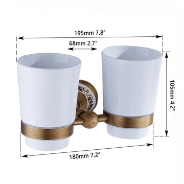 Details bronskleurige bekerhouder