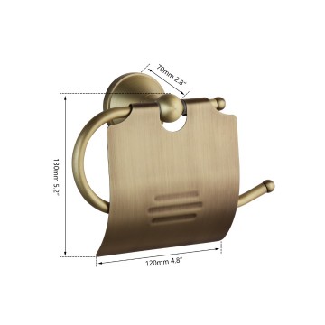 Details bronzen wc rol houder