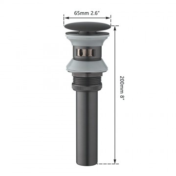 Details click afvoer gun metal met overloop functie