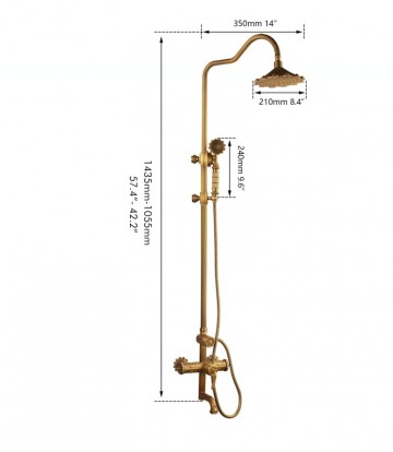 Details doucheset brons