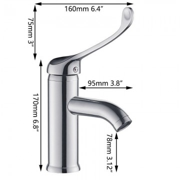 Details elleboog wastafelkraan