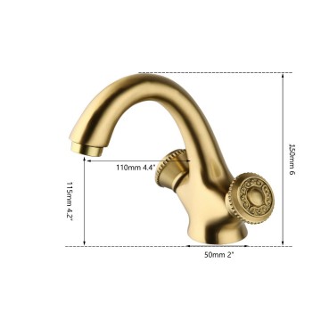 Details geborsteld kraan goud