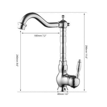 Details landelijke chroom mengkraan