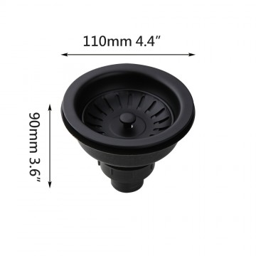 Details landelijke zwarte gootsteen afvoer