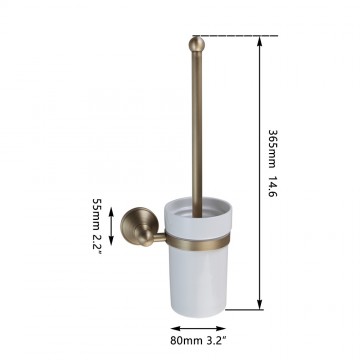 Details nostalgische bronskleurige wc borstel