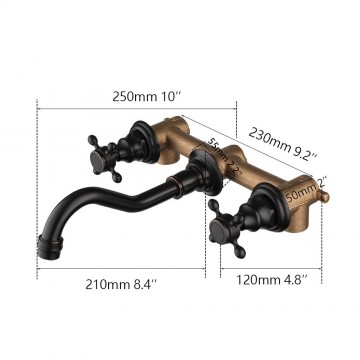 Details nostalgische olie bronzen muurkraan