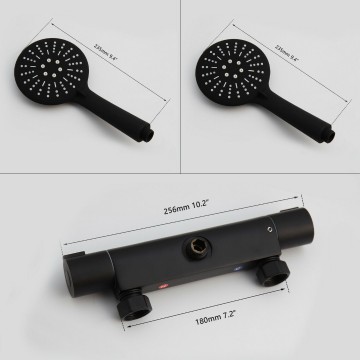 Details van de douchekraan zwart