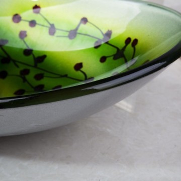 Dikte gehard glazen waskom groen