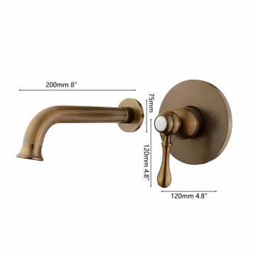 Donker bronskleurige inbouw muurkraan landelijke 1