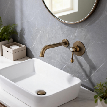 Donker bronskleurige inbouw muurkraan landelijke 4