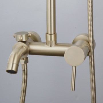 Douche set geborsteld goud 0