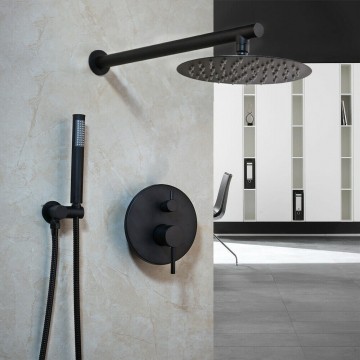 Douche set mat zwart