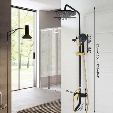 Douche set opbouw goud zwart 0