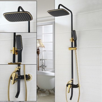 Douche set opbouw goud zwart