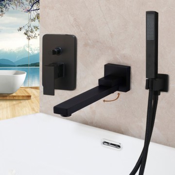 Draaibare zwarte badkraan