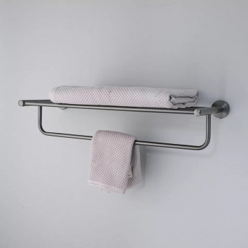 Dubbel gun metal handdoekrek