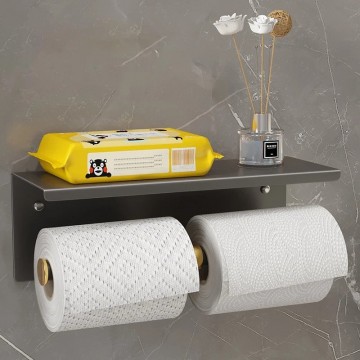 Dubbele gun metal wc rol houder
