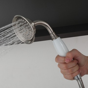 Elegante handdouche geborsteld nikkel