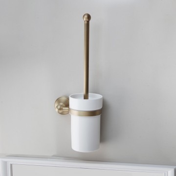 Elegante nostalgische bronskleurige wc borstel
