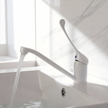 Elleboog medische mengkraan wit 1 0