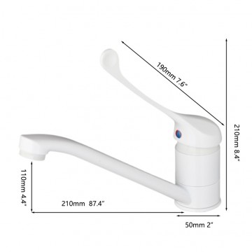 Elleboog medische mengkraan wit 3