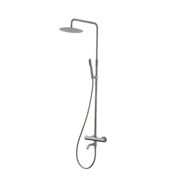 Geborstel nikkel opbouw regendouche thermostatisch 8