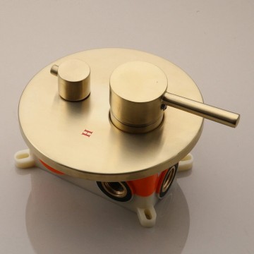 Geborsteld gouden inbouw regendouche 5