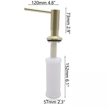 Geborsteld gouden inbouw zeeppomp 350 ml 1