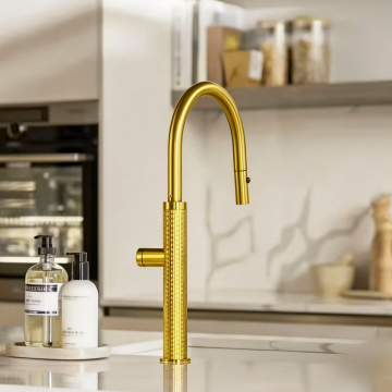 Geborsteld gouden keukenkraan mengkraan 1