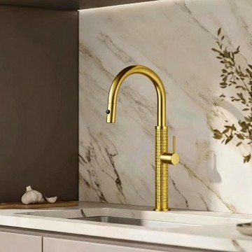 Geborsteld gouden keukenkraan mengkraan 3