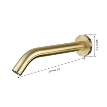 Geborsteld gouden uitloop sensorkraan