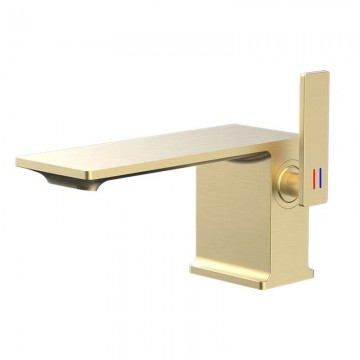 Geborsteld gouden wastafel mengkraan