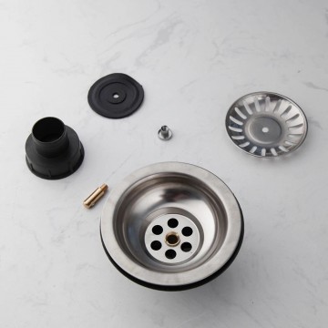 Geborsteld nikkel gootsteen afvoer zonder overloop