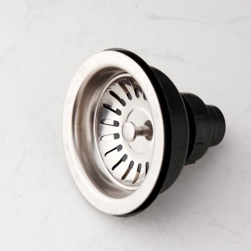 Geborsteld nikkel gootsteen afvoer zonder overloop 1