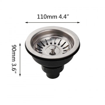 Geborsteld nikkel gootsteen afvoer zonder overloop functie