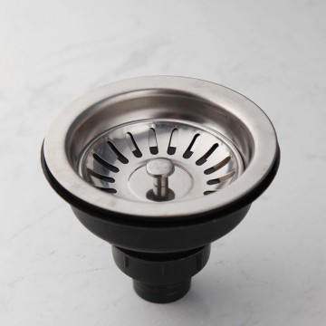 Geborsteld nikkel gootsteen afvoer zonder overloop