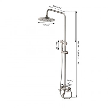 Geborsteld nikkel opbouw regendouche 1