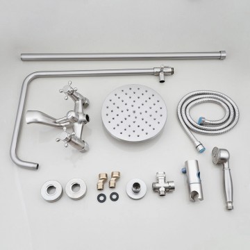 Geborsteld nikkel opbouw regendouche 2