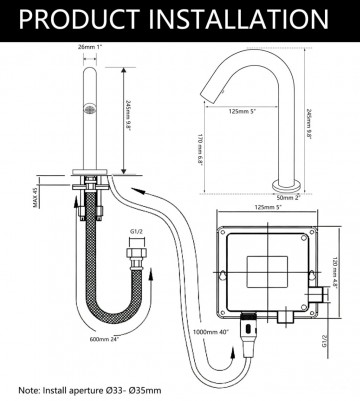 Geborsteld nikkel sensorkranen   skuuno4