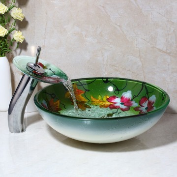 Gehard glazen waskom met kraan