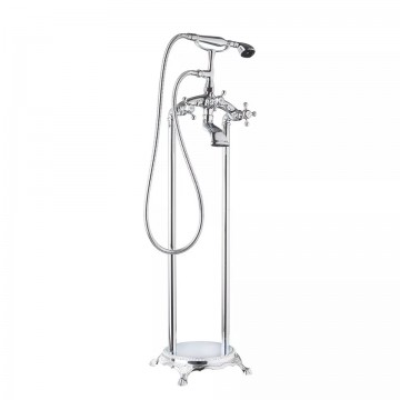 Geheel landelijke chroom vrijstaande badkraan