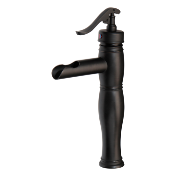 Gewreven olie bronzen wastafelkraan met open uitloop